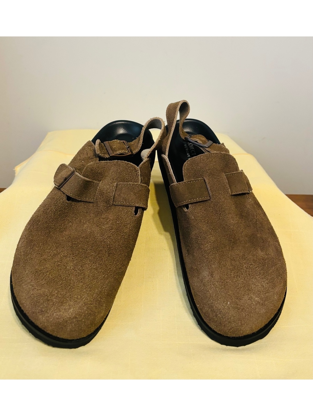 Size 8 Women Comfortable Project Cloud Memory Foam Brown Suede Slingback Clogs